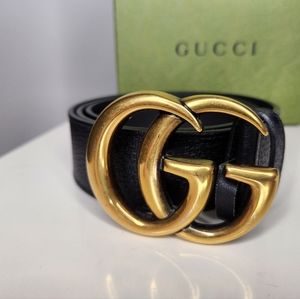 Gucci Double G Leather Belt size 85